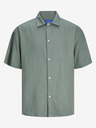 Jack & Jones Cămașă din in cu mânecă scurtă, verde, pentru bărbați Jack & Jones Faro