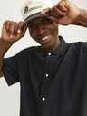 Jack & Jones Cămașă neagră din in cu mânecă scurtă pentru bărbați Jack & Jones Faro