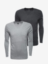 Ombre Clothing Tricou cu mânecă lungă pentru bărbați fără imprimeu - mix 2 bucăți în pachet V1 Z41 basic