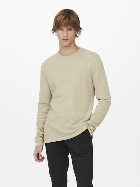 ONLY & SONS Pulover basic bărbați bej ONLY & SONS Panter