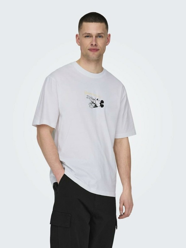 ONLY & SONS Tricou alb pentru bărbați ONLY & SONS Disney