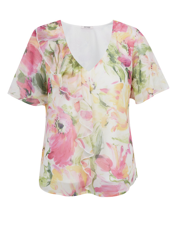 Orsay Bluză cu flori pentru femei roz și albă ORSAY