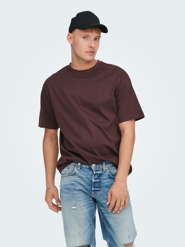 ONLY & SONS Tricou de bază ONLY & SONS Fred burgundy