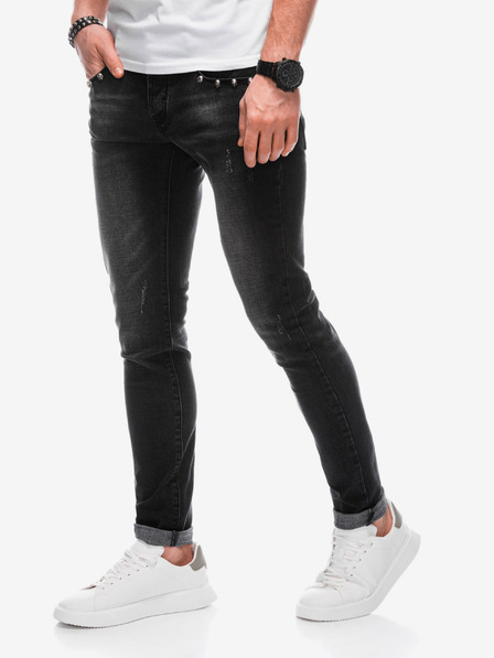 Edoti Pantaloni din denim pentru bărbați 1304P - negri