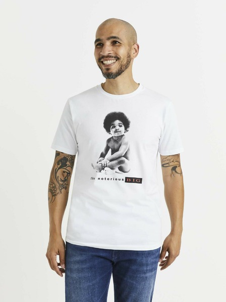 Celio Tricou imprimat alb pentru bărbați Celio Lvebig