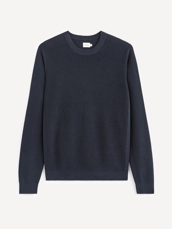 Celio Pulover basic albastru închis Celio Tepic