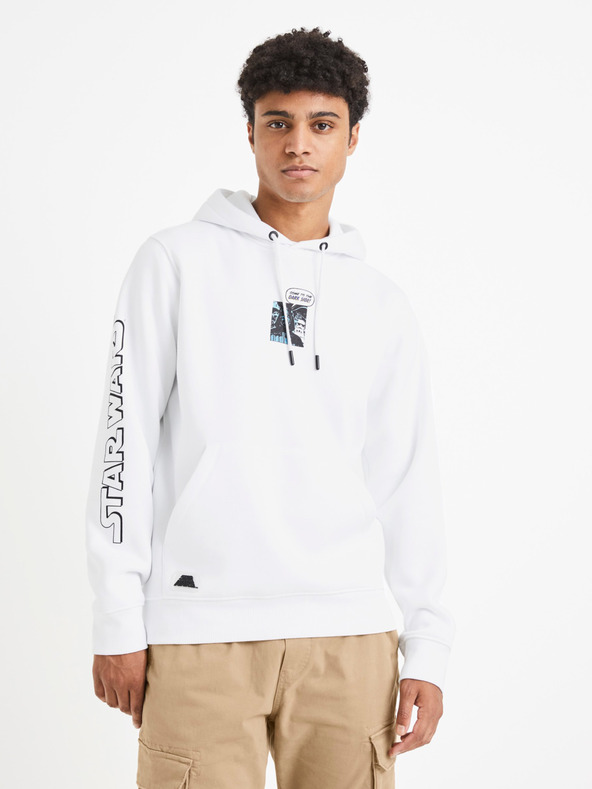 Celio Sweatshirt Celio Star Wars alb pentru bărbați