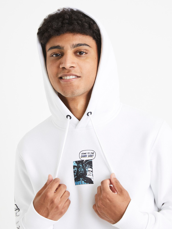Celio Sweatshirt Celio Star Wars alb pentru bărbați