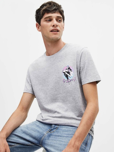Celio Tricou imprimat gri deschis pentru bărbați Celio Street Fighter