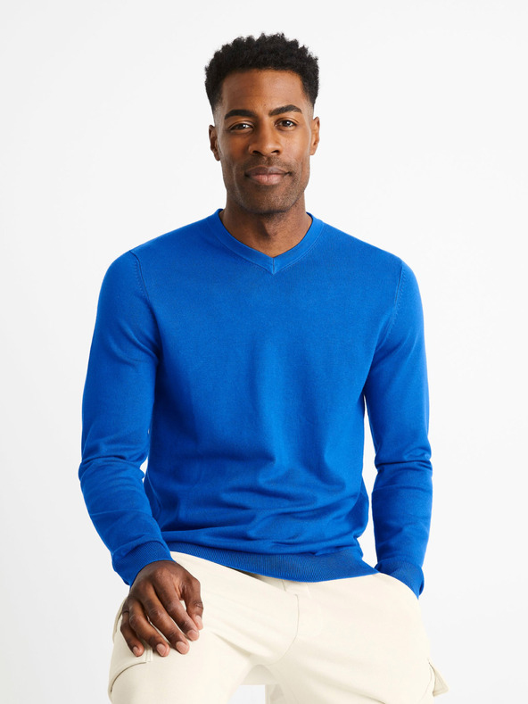Celio Pulover albastru simplu Celio Befirstv