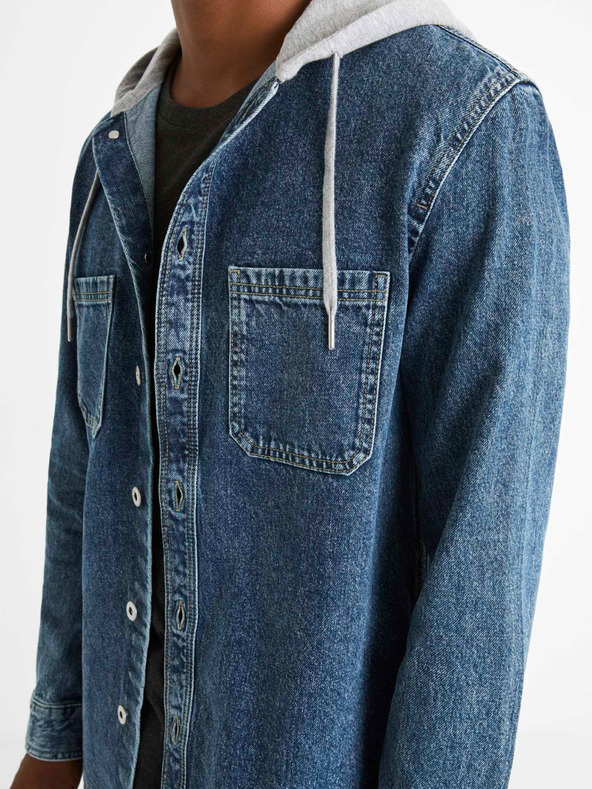 Celio Cămașă din denim albastru cu glugă Celio Caoris