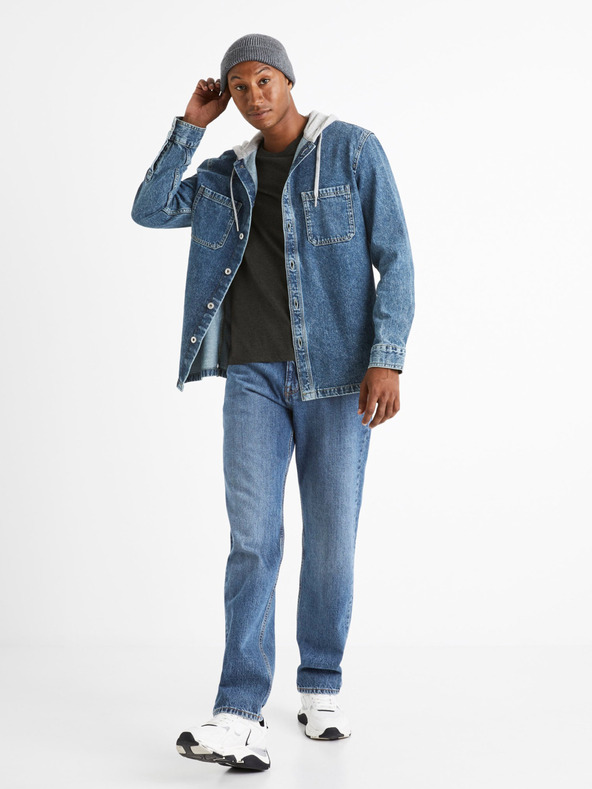 Celio Cămașă din denim albastru cu glugă Celio Caoris
