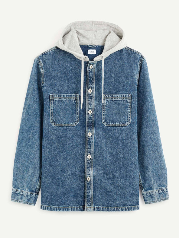 Celio Cămașă din denim albastru cu glugă Celio Caoris