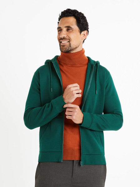 Celio Hanorac cu fermoar Celio Vethree verde închis pentru bărbați