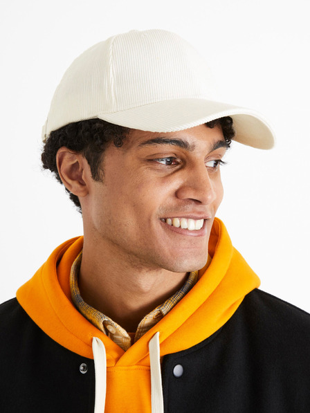 Celio Șapcă unisex albă din catifea Celio Cicapcord