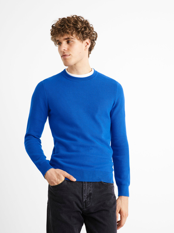 Celio Pulover albastru pentru bărbați Celio Bepic