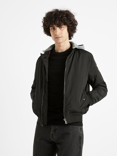 Celio Bomber negru cu glugă pentru bărbați Celio Cujameshoo