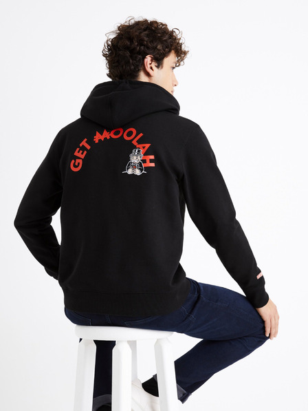 Celio Tricou negru pentru bărbați Celio Monopoly imprimat