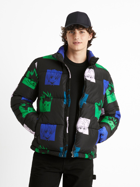 Celio Jachetă de iarnă matlasată verde și neagră pentru bărbați Celio Hunter & Hunter