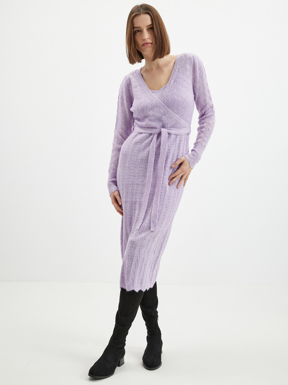 Orsay Rochie midi pulover de damă violet deschis cu un amestec de lână OR
