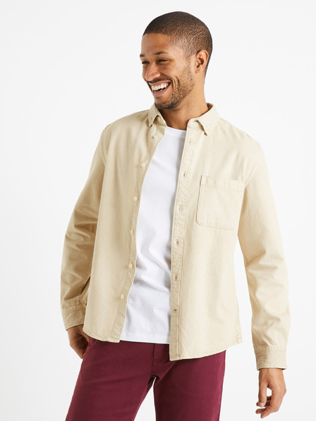 Celio Cămașă din denim crem pentru bărbați Celio Daindie