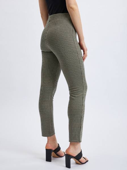 Orsay Pantaloni de damă verzi în carouri ORSAY