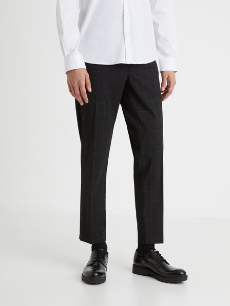 Celio Pantaloni cropped în carouri negri pentru bărbați Celio Fonoel