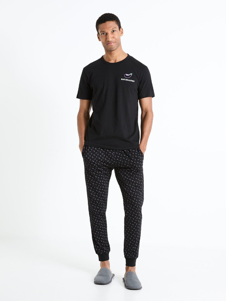 Celio Pijama neagră cu model pentru bărbați Celio Fipyauber