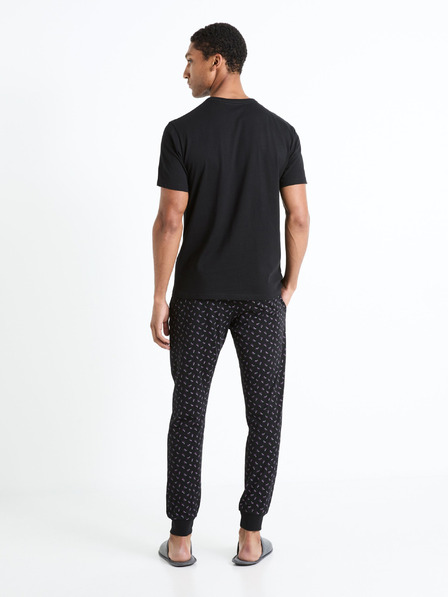 Celio Pijama neagră cu model pentru bărbați Celio Fipyauber