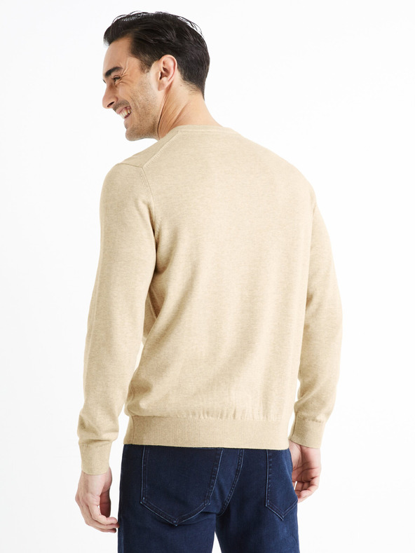 Celio Pulover basic bărbați bej Celio Decotonv