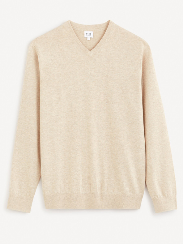 Celio Pulover basic bărbați bej Celio Decotonv