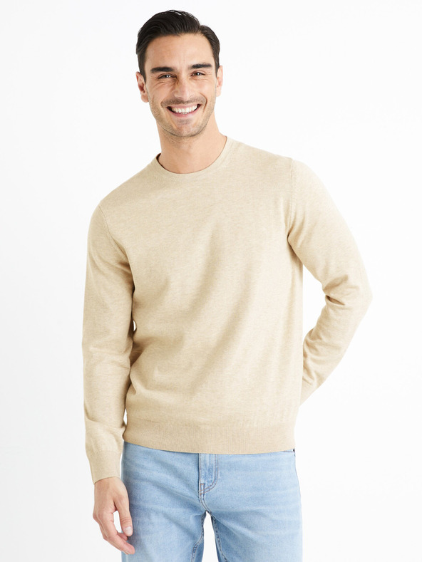 Celio Pulover bărbați bej Celio Decotonv