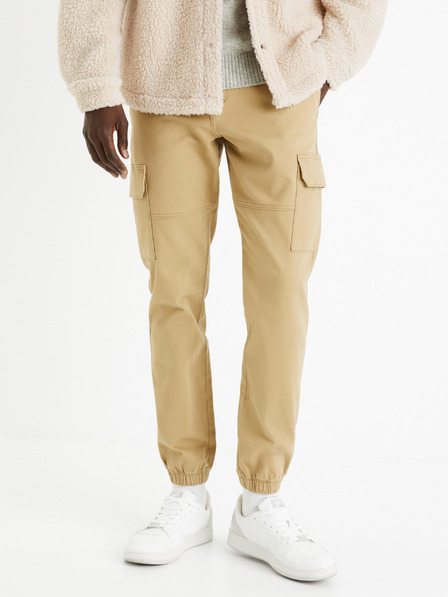 Celio Pantaloni cargo bej pentru bărbați Celio Dolyte