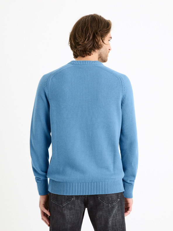 Celio Pulover basic albastru pentru bărbați Celio Febasic