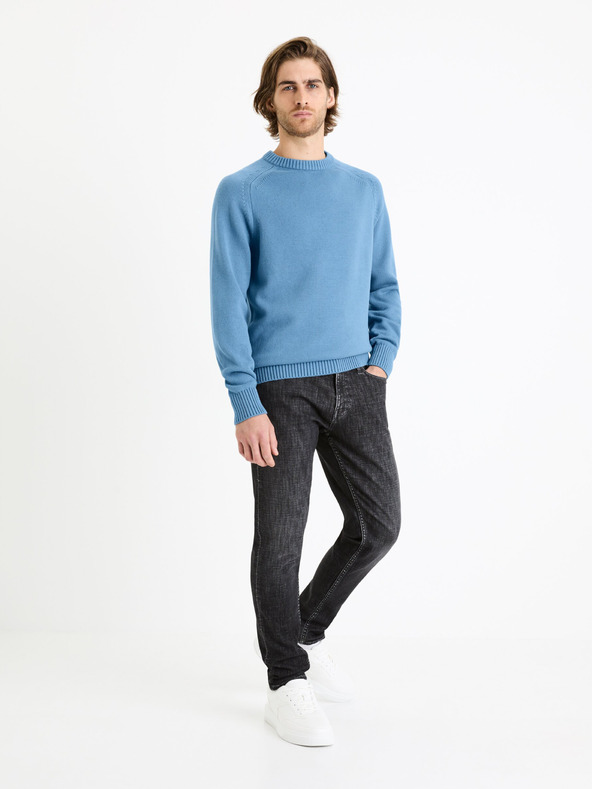 Celio Pulover basic albastru pentru bărbați Celio Febasic