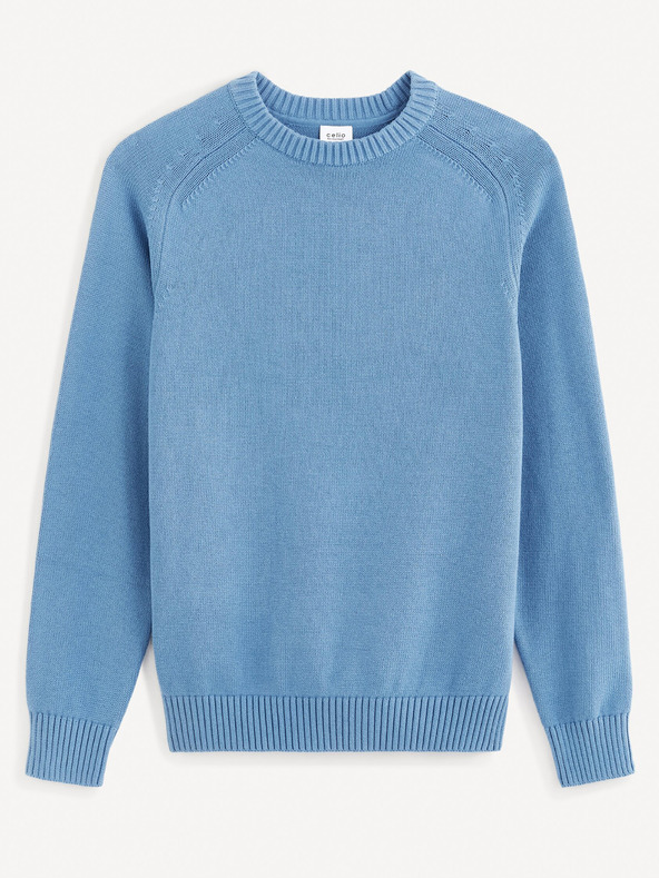 Celio Pulover basic albastru pentru bărbați Celio Febasic