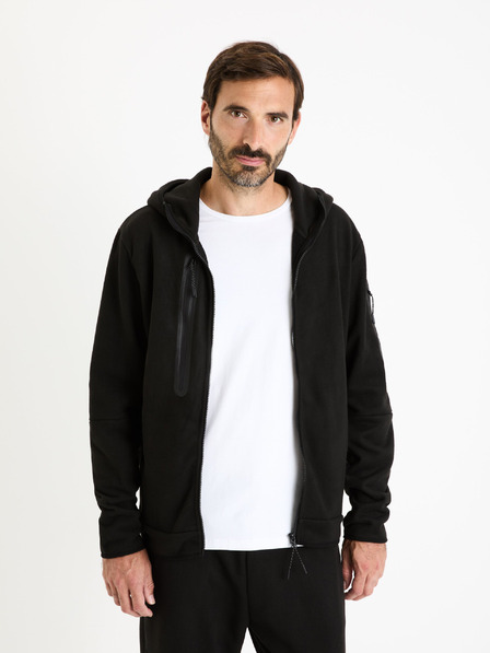 Celio Hanorac negru cu glugă și fermoar pentru bărbați Celio Fecoldyoke