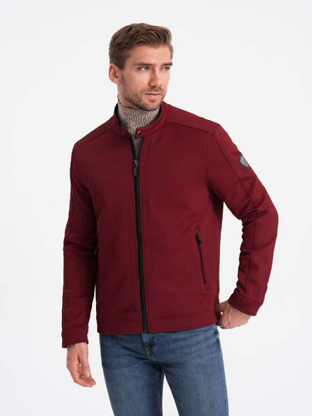Ombre Clothing Jachetă ușoară burgundy pentru bărbați Ombre Clothing BIKER