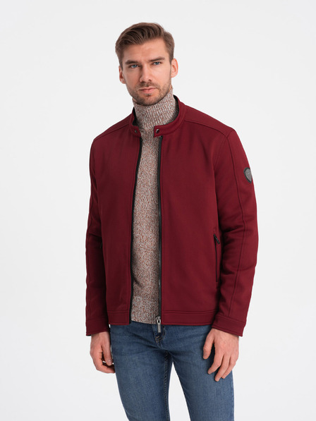 Ombre Clothing Jachetă ușoară burgundy pentru bărbați Ombre Clothing BIKER