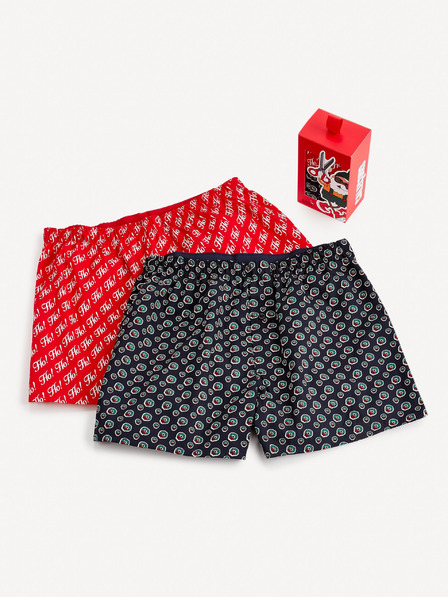 Celio Set de pantaloni scurți de Crăciun pentru bărbați, în două culori, în pachet cadou Celio