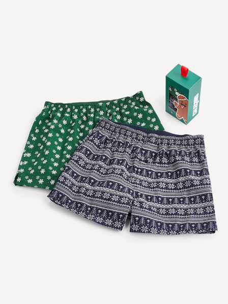 Celio Set de pantaloni scurți de Crăciun pentru bărbați, în două culori, în pachet cadou Celio