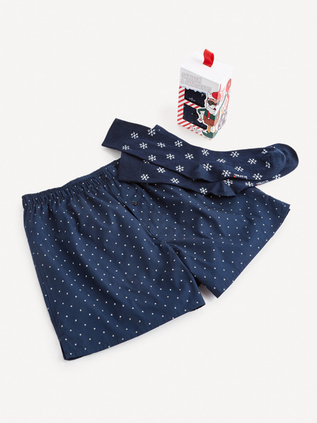 Celio Set de pantaloni scurți și șosete albastru închis pentru bărbați în pachet cadou Celio