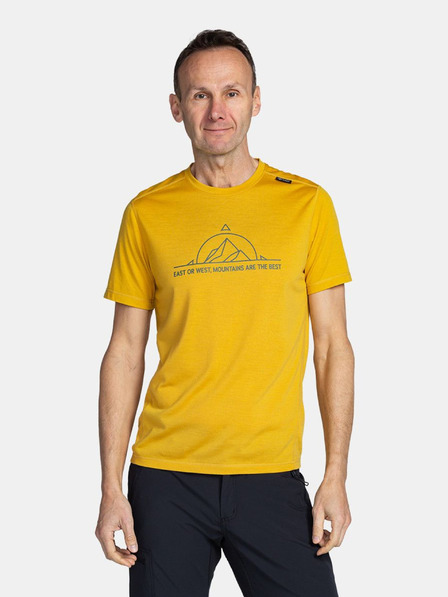 Kilpi Tricou sport imprimat galben pentru bărbați Kilpi MERIN