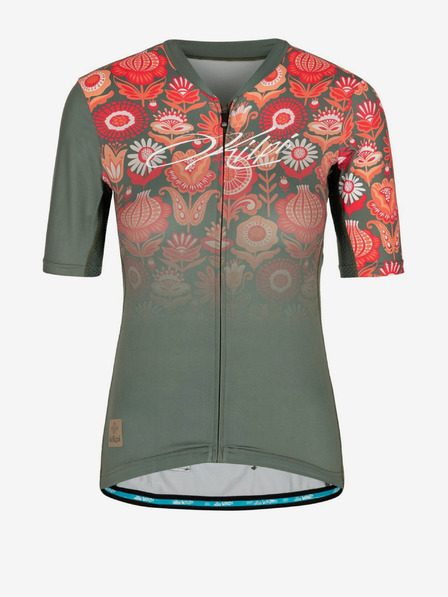 Kilpi Tricou de ciclism floral kaki pentru femei Kilpi ORETI