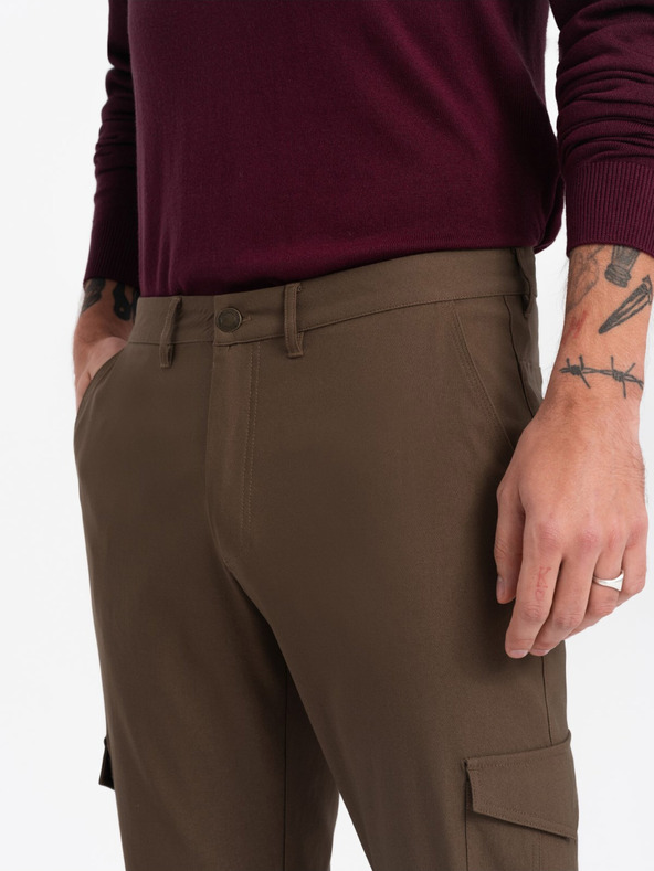 Ombre Clothing Pantaloni cargo kaki pentru bărbați Ombre Clothing