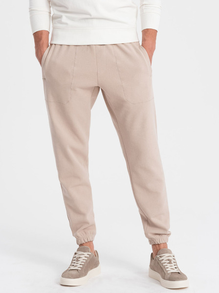 Ombre Clothing Pantaloni de trening pentru bărbați bej Ombre Clothing CARROT