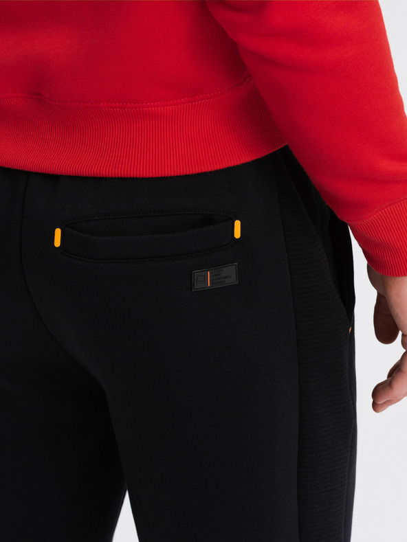 Ombre Clothing Pantaloni de trening negri pentru bărbați Ombre Clothing