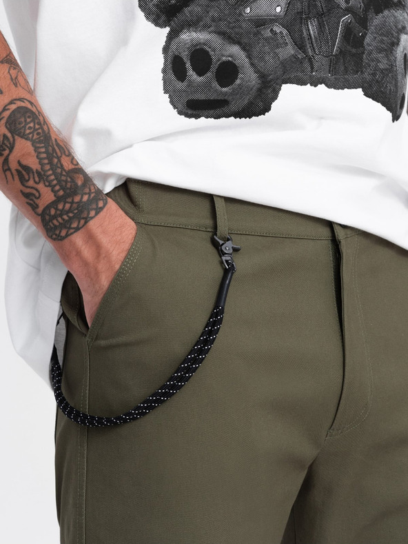 Ombre Clothing Pantaloni cargo verde închis pentru bărbați Ombre Clothing