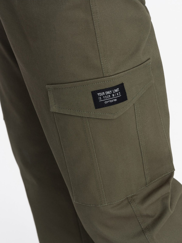 Ombre Clothing Pantaloni cargo verde închis pentru bărbați Ombre Clothing