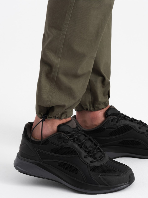 Ombre Clothing Pantaloni cargo verde închis pentru bărbați Ombre Clothing